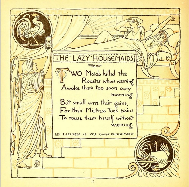 Walter Crane - Baby's Own Aesop - The Lazy Housemaids