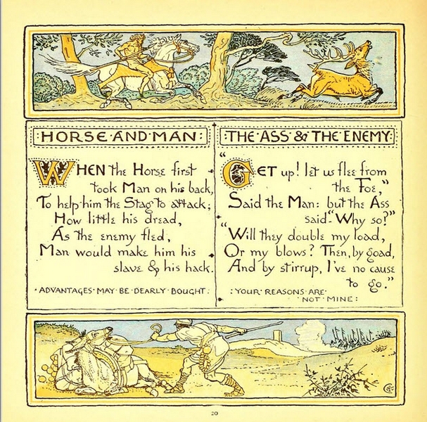 Walter Crane - Baby's Own Aesop - Horse and Man