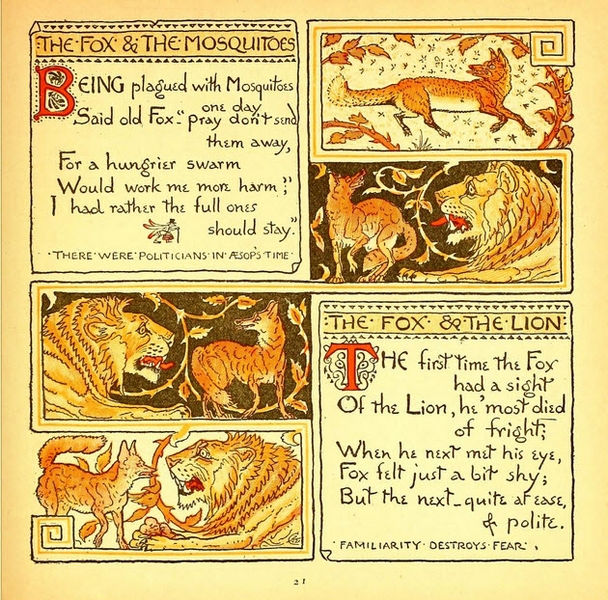 Walter Crane - Baby's Own Aesop - Fox and the Mosquitoes
