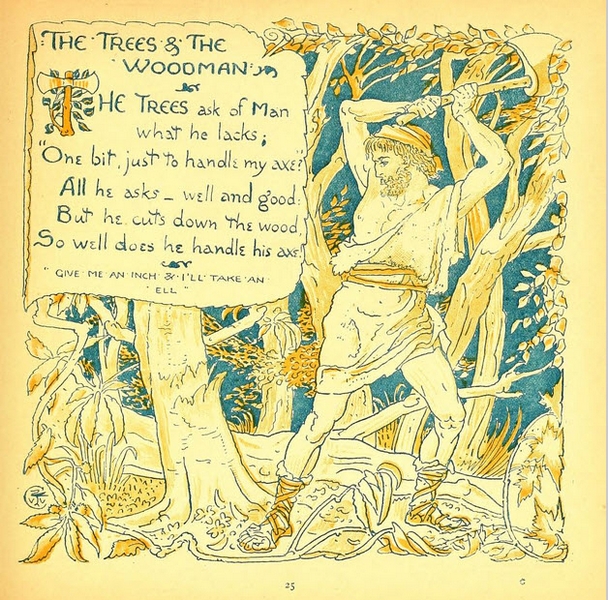 Walter Crane - The Trees and the Woodman 