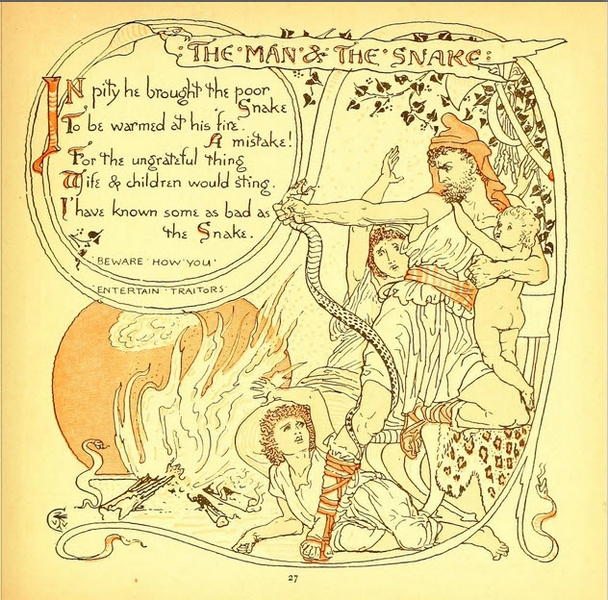 Walter Crane - The Man and the Snake