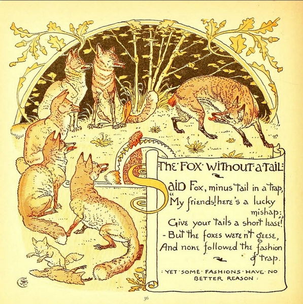 Walter Crane - Baby's Own Aesop - The Fox Without a Tail