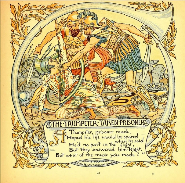 Walter Crane - Baby's Own Aesop - The Trumpeter Taken Prisoner