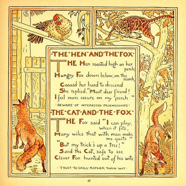 Walter Crane - The Hen and the Fox