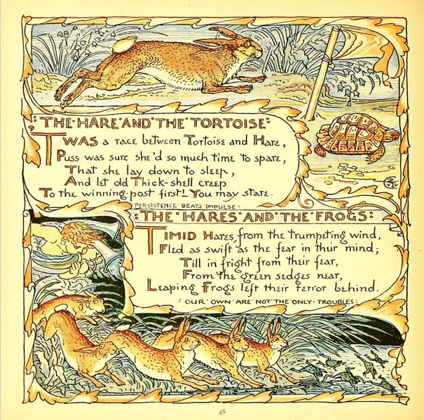 Walter Crane - Baby's Own Aesop - The Hare and the Tortoise