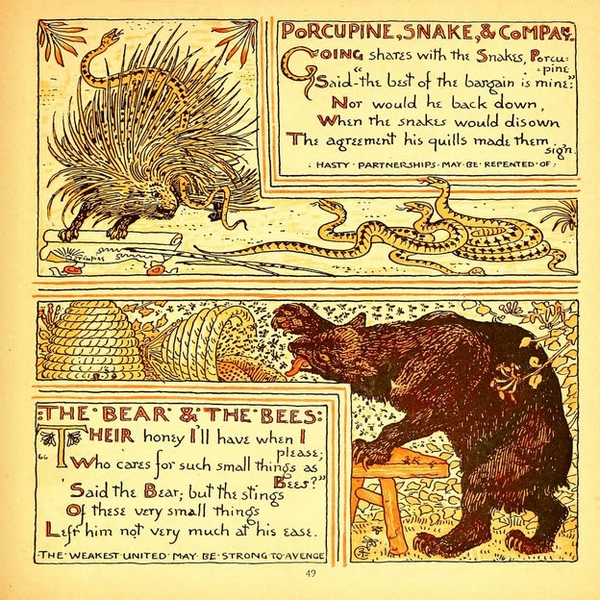 Walter Crane - Baby's Own Aesop - The Bear and the Bees