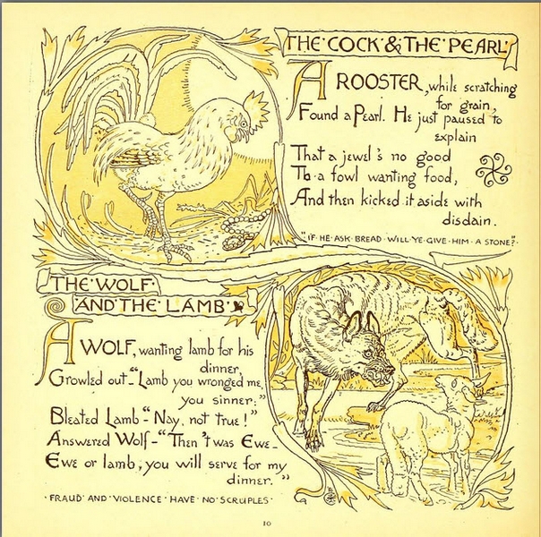 Walter Crane - Baby's Own Aesop  - The Wolf and the Lamb