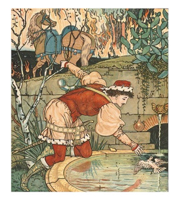 Walter Crane - Princess Belle-Etoile - 4: a young prince rescues a magical dove