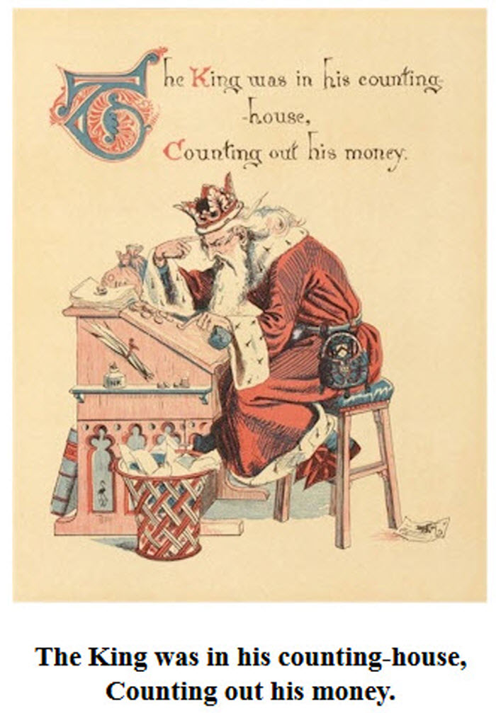 Walter Crane - Song of Six Pence - The King in the Counting House